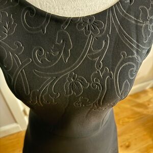 Vera Wang Embroidered Black Mini Dress